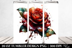 Abstract Glossy Camellia. 20 Oz Tumbler Design Product Image 2