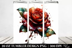 Abstract Glossy Camellia. 20 Oz Tumbler Design Product Image 2
