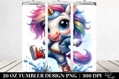 Baby Unicorn Jumping | 20 oz Tumbler Product Image 2