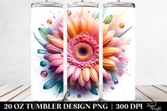 detailed Vibrant Pastel Gerbera | 20 oz Tumbler Product Image 2