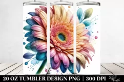 detailed Vibrant Pastel Gerbera | 20 oz Tumbler Product Image 2