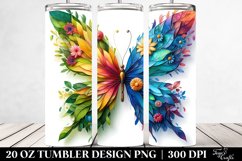 Abstract Vibrant Watercolor Butterfly | 20 Oz Tumbler Product Image 2