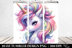 Pastel Baby Unicorn Haircut | 20 Oz Tumbler Product Image 2
