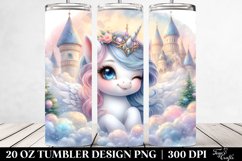 Watercolor Baby Unicorn Palace | 20 oz Tumbler Product Image 2