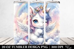 Watercolor Baby Unicorn Palace | 20 oz Tumbler Product Image 2