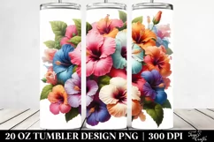 Detailed Hibiscus Bouquet | 20 Oz Tumbler Product Image 2