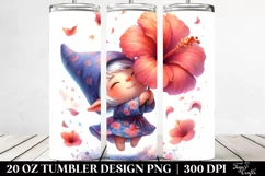 Cute Gnome Hibiscus | 20 Oz Tumbler Product Image 2
