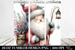Whimsical Santa Watercolor Tumbler Design Product Image 2