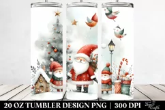 Whimsical Santa Watercolor Tumbler Design Product Image 2