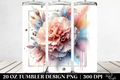Shiny Pastel Carnation Clipart, Transparent 20 Oz Tumbler Product Image 2