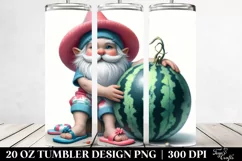 Detailed Gnome Silling, Beach Wear Watermelon | 20 Oz Product Image 2