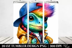 Expressive Baby Dinosaur, Watercolor 20 Oz Tumbler Product Image 2