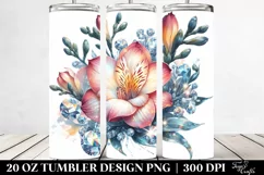 Shiny Diamond Freesia with Watercolor Splash | 20 Oz Tumbler Product Image 2