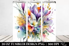 Abstract Bouquet with Colorful Crocus, Gold Foil | 20 Oz Product Image 2