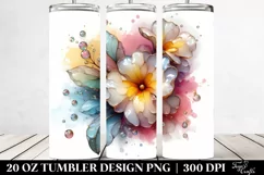 Glossy Primrose Watercolor Splash 20 Oz Tumbler Product Image 2