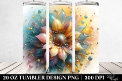 Shiny Metallic Sunflower Tumbler Product Image 2