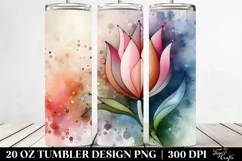 Abstract Stained Tulip Clipart 20 Oz Tumbler Product Image 2