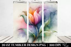 Abstract Stained Tulip Clipart 20 Oz Tumbler Product Image 2