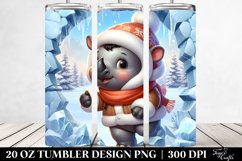 Cute Baby Rhino in Winter 20 Oz Tumbler Product Image 2