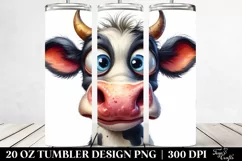 Funny Cow Portrait | 20 Oz Tumbler Product Image 2