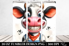 Goofy Cow Portrait | 20 Oz Tumbler Product Image 2