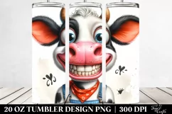 Goofy Cow Portrait | 20 Oz Tumbler Product Image 2