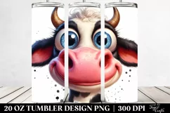 Funny Cow Portrait | 20 Oz Tumbler Product Image 2