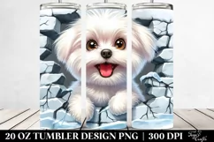 Funny Maltese Ice Cracks Design | 20 Oz Tumbler Product Image 2