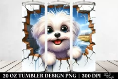 Funny Maltese Ice Cracks Design | 20 Oz Tumbler Product Image 2