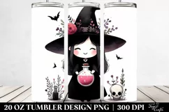 Gothic Funny Witch Clipart, Transparent 20 Oz Tumbler Product Image 2