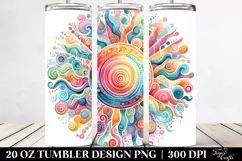 Colorful Watercolor Pastel Sun | 20 Oz Tumbler Product Image 2