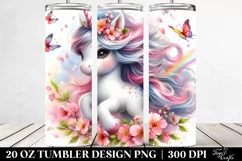 Spring Petals Baby Unicorn | 20 Oz Tumbler Product Image 2