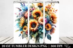 Abstract Sunflower Bouquet | 20 Oz Tumbler Product Image 2