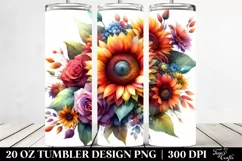 Abstract Sunflower Bouquet | 20 Oz Tumbler Product Image 2