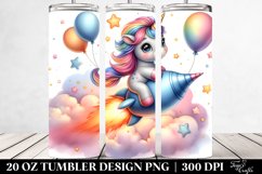 Baby Unicorn Riding Comet Balloons | 20 Oz Tumbler Product Image 2