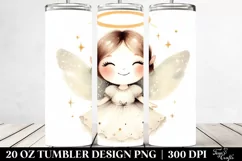 Simple Watercolor Retro Smiling Fairy | 20 oz Tumbler Product Image 2