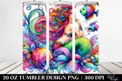 Funny Vibrant Mermaid Drawing | 20 oz Tumbler Product Image 2