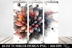 Abstract y Dahlia Watercolor Splash | 20 Oz Tumbler Product Image 2