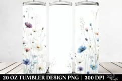 Centered Watercolor Wild Flowers | 20 oz Tumbler Product Image 2