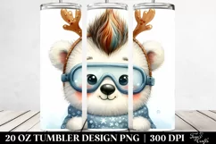 Enthusiastic Polar Bear Cub, Watercolor 20 Oz Tumbler Product Image 2