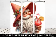 Gnome Silling with Beach Wear Red Hat | 20 Oz Tumbler Product Image 2