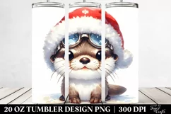 Playful Otter Pup, Watercolor 20 Oz Tumbler Product Image 2