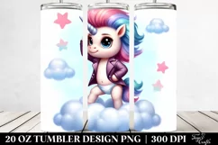 Cute Baby Unicorn Posing as Johny Bravo | 20 Oz Tumbler Product Image 2