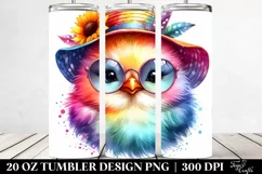 Colorful Layered Watercolor Baby Chicken | 20 Oz Tumbler Product Image 2