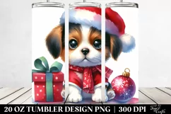 Cute Puppy with Santa Hat 20 Oz Tumbler Product Image 2