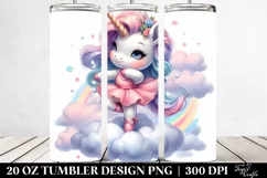 Cute Baby Unicorn Posing as a Dancer | 20 Oz Tumbler Product Image 2