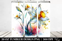 Abstract Shiny Narcissus with Material | 20 Oz Tumbler Product Image 2