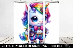 Cute Baby Unicorn Drawing | 20 oz Tumbler Product Image 2