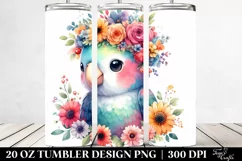 Parrot Flower Crown | 20 oz Tumbler Product Image 2