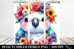 Parrot Flower Crown | 20 oz Tumbler Product Image 2